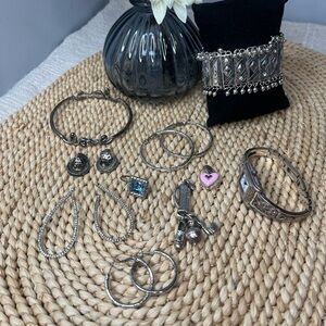 AS IS Brighton Bundle Silver-Tone Mixed Jewelry Set Lot